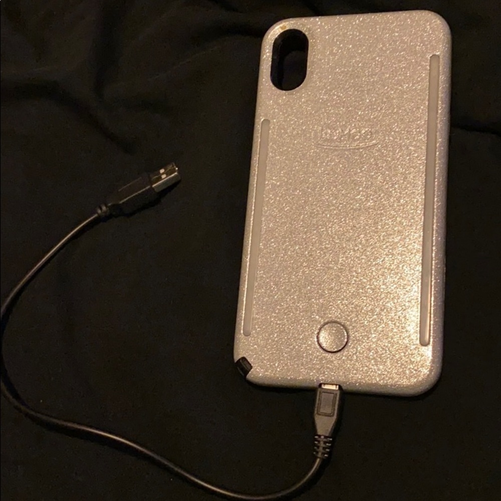 SILVER glitter LuMee DUO case for an XS MAX